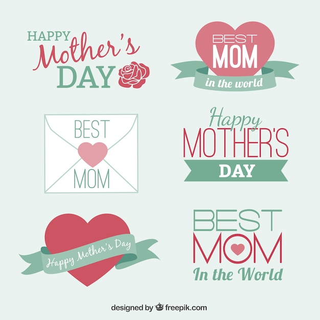 Free vector cute elements for mothers day