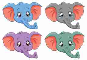 Free vector cute elephant cartoon character