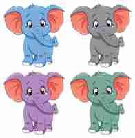 Free vector cute elephant cartoon character