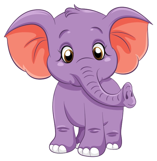 Big and small cartoon elephants. Vector clip art illustration with