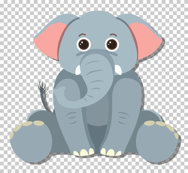 Free vector cute elephant in flat cartoon style