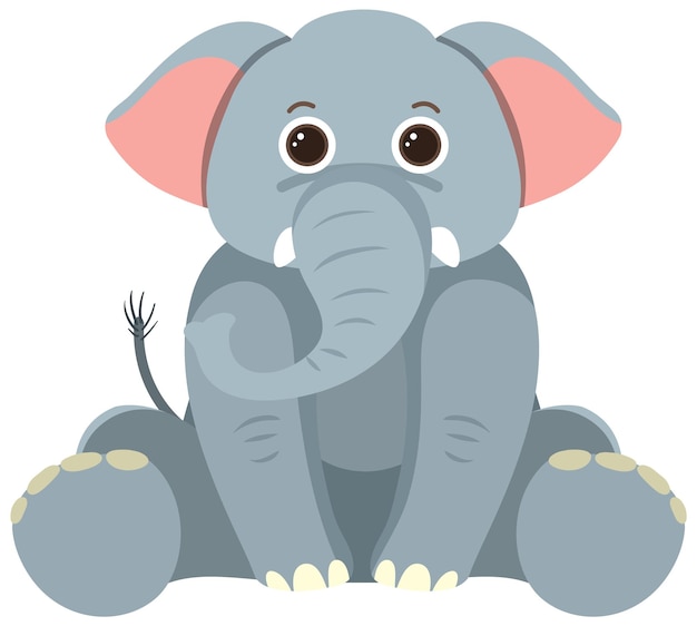 Cute elephant in flat style