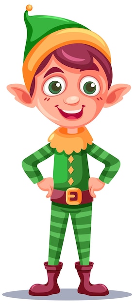 Cute elf cartoon character vector