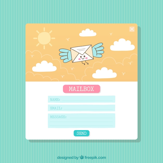 Free vector cute email with lovely drawing