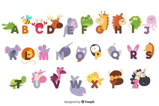 동물들과 함께 귀여운 영어 알파벳
