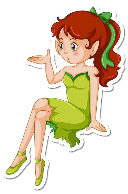 Cute fairy cartoon character sticker