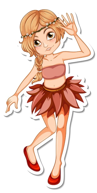 Free vector cute fairy cartoon character sticker