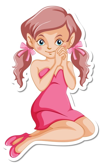 Free vector cute fairy cartoon character sticker