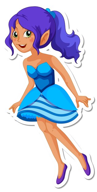 Cute fairy cartoon character sticker