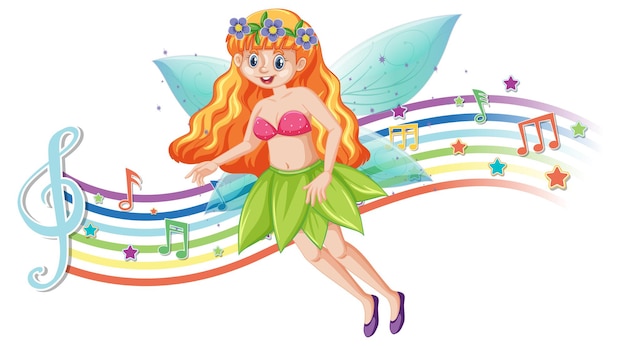 虹​の​波​と​かわいい​妖精​の​漫画​の​キャラクター