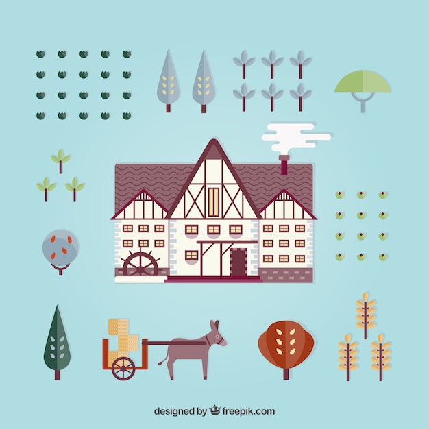 Free vector cute farm