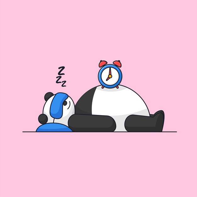 眠っているキャラクターのイラスト プレミアムベクター