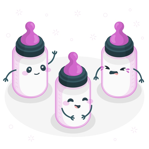 Free vector cute feeding bottle concept illustration