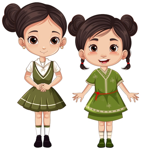 Free vector cute female student cartoon character