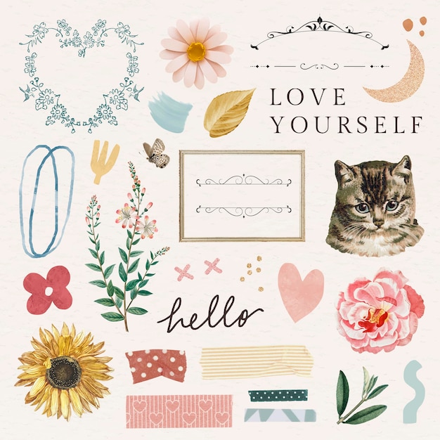 Vintage Scrapbook Stickers Images - Free Download on Freepik