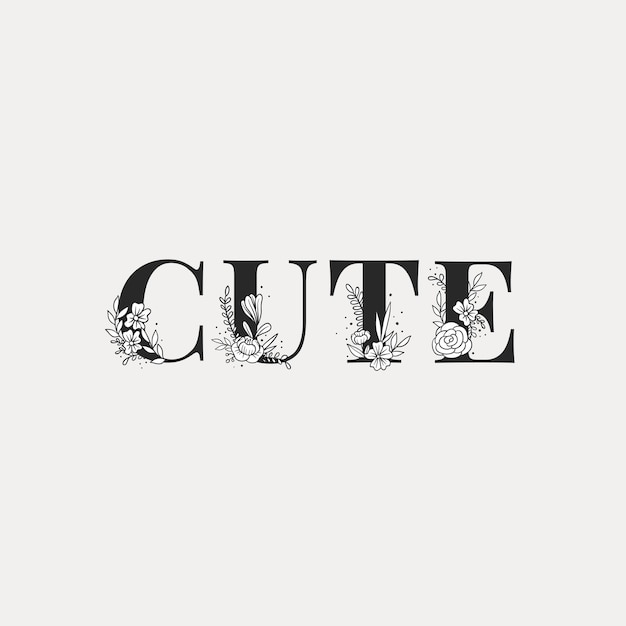 Cute feminine word lettering and typography