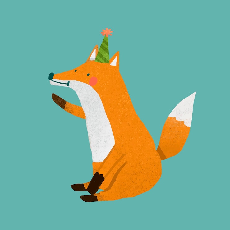 Free Vector cute festive fox element