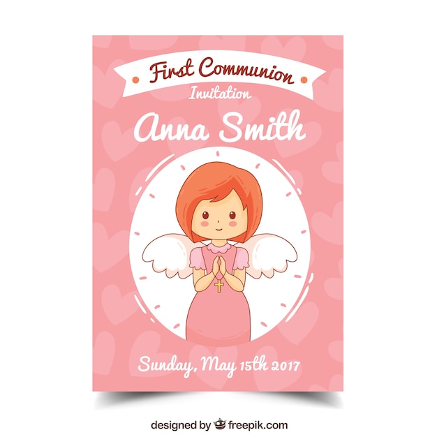 Cute first communion invitation