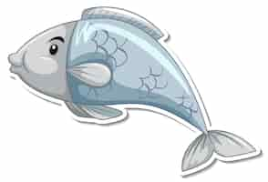 Free vector cute fish sea animal cartoon sticker