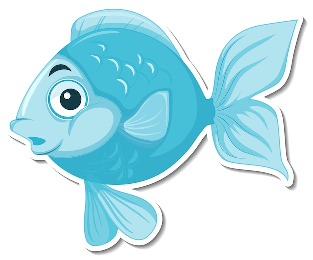 Free vector cute fish sea animal cartoon sticker