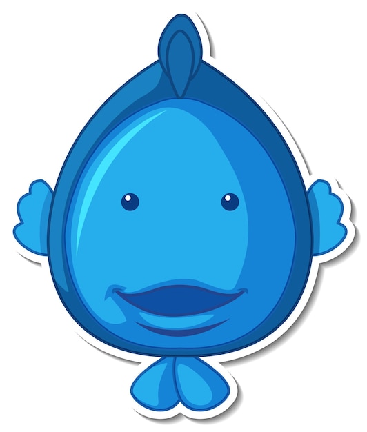 Cute fish sea animal cartoon sticker