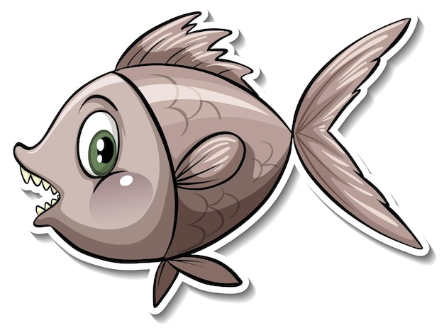 Cute fish sea animal cartoon sticker