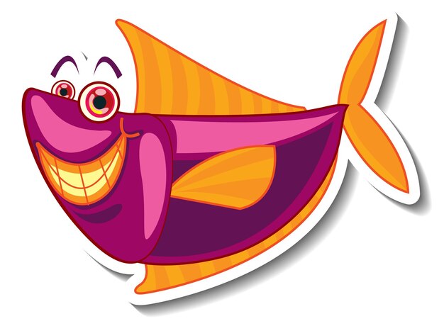 Cute fish sea animal cartoon sticker