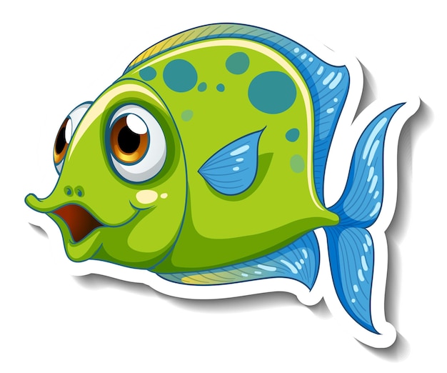 귀여운 물고기 바다 동물 만화 스티커