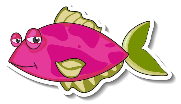 Adesivo simpatico cartone animato di animali marini di pesce