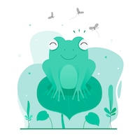 Cute flat design frog illustration