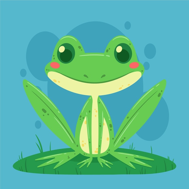 Cute flat design frog illustration