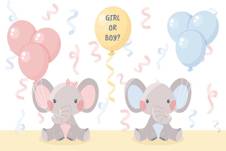 Free Vector cute flat design gender reveal illustration