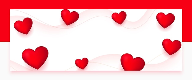 Бесплатное векторное изображение Милый плавающий баннер с любовным сердцем для празднования дня святого валентина