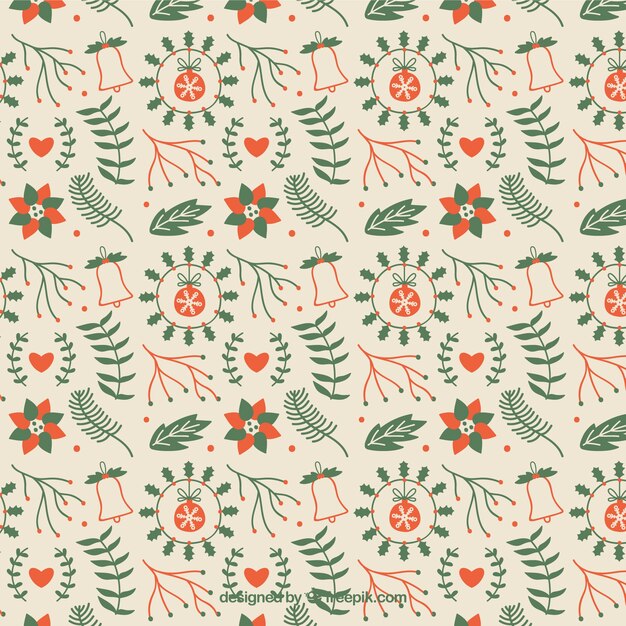 Cute floral christmas pattern