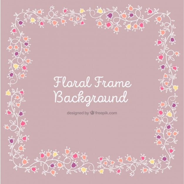 Free vector cute floral frame hand drawn