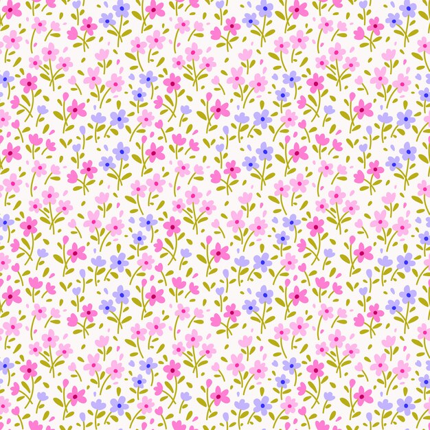 花のベクトルレトロな花柄のパターン 無料のベクター
