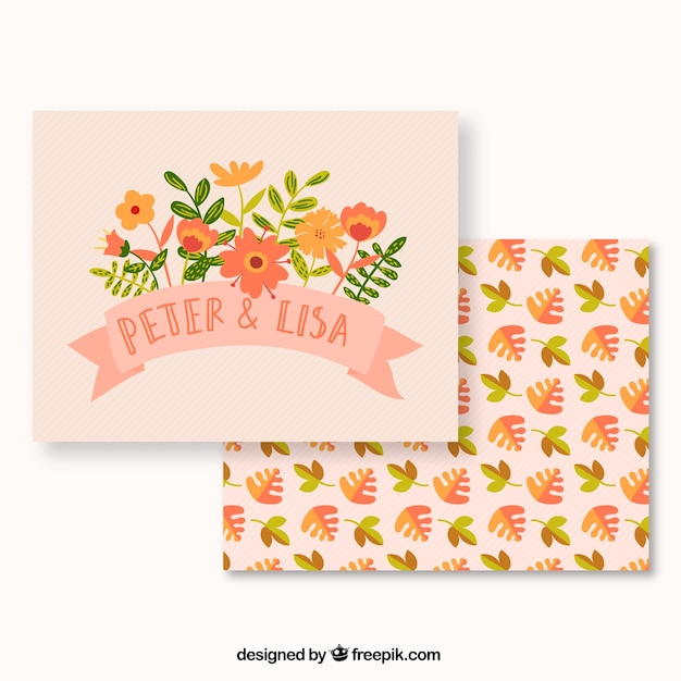 Cute floral wedding card