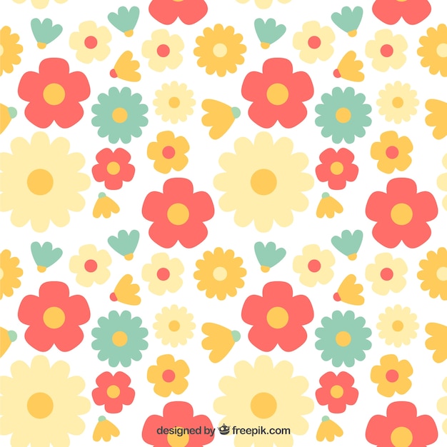 Cute flower pattern in flat design