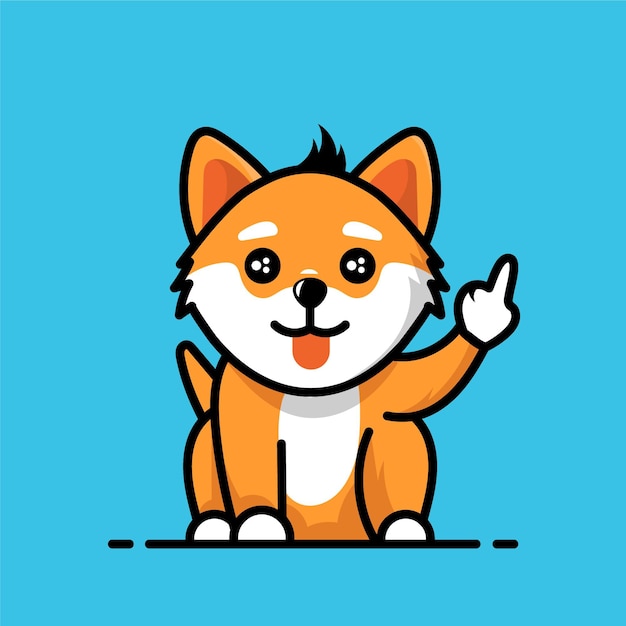 Free vector cute fox showing the fuck you symbol