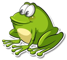 A cute frog cartoon animal sticker