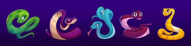 Free Vector cute and funny cartoon snake character vector