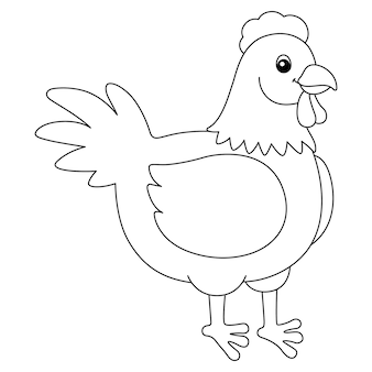 A cute and funny coloring page of a chicken. provides hours of coloring fun for children. to color, this page is very easy. suitable for little kids and toddlers.