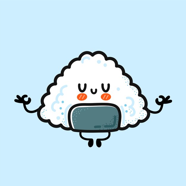 かわいい寿司サーモン漫画ベクトルアイコンイラスト 食品キャラクターアイコンの概念 フラット漫画スタイル 無料のベクター