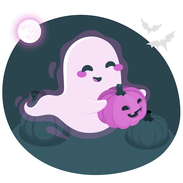 Free vector cute ghost concept illustration