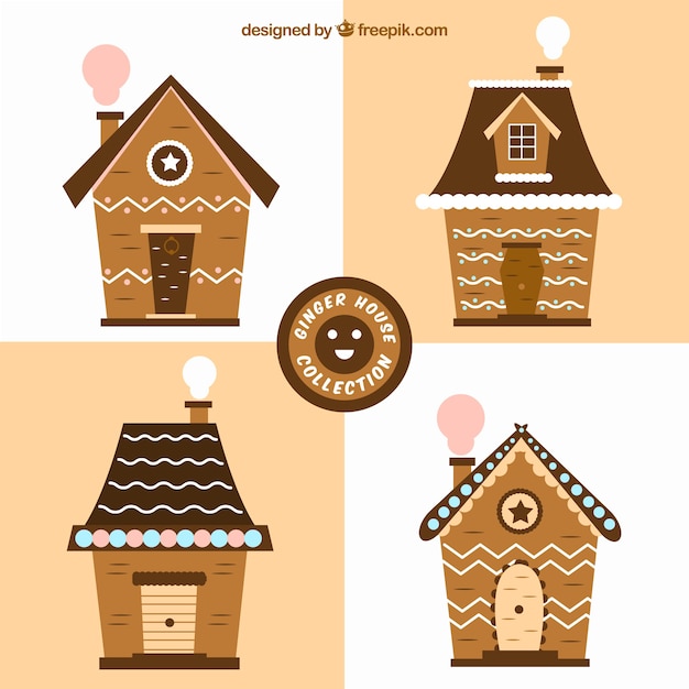 Cute gingerbread house set