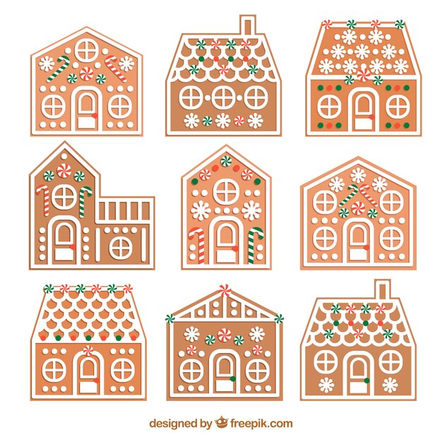 Cute gingerbread house set
