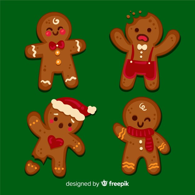 Cute gingerbread man collection