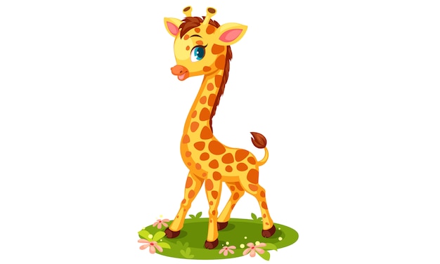 Cute giraffe cartoon vector illustration