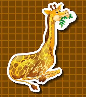 Giraffa carina che mastica foglie verdi