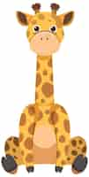 Free vector cute giraffe in flat style